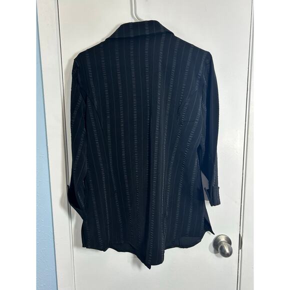 Vintage David N Jacket Size 8 Black Textured Striped Whimsygoth Office NWT - Picture 4 of 9